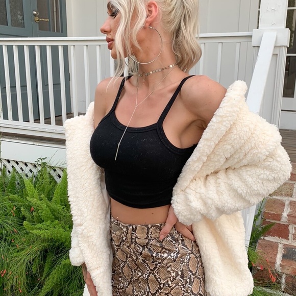 beige winter teddy button faux fur pea coa… - Picture 2 of 5